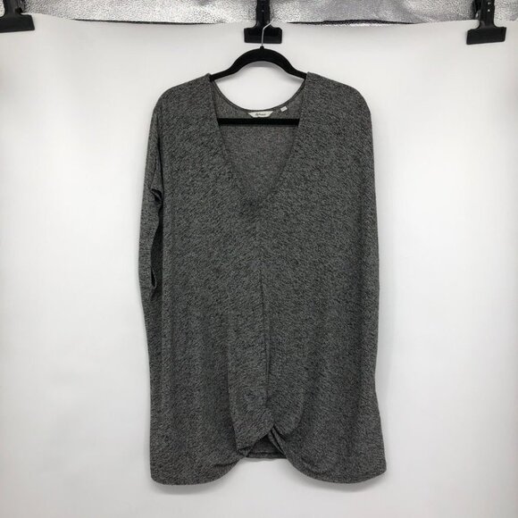 Reitman's Grey & White Marled cap Sleeve draped knit front top Plus size 2x - Picture 16 of 16